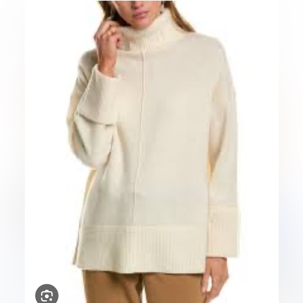 Reiss Sarah Turtleneck Sweater cashmere blend XS natural